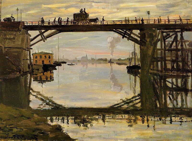 Claude Monet The Highway Bridge under repair China oil painting art